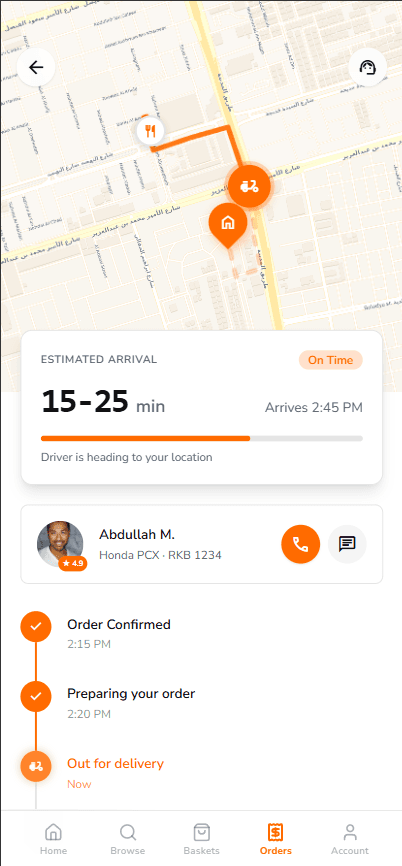 تتبع مباشر للمندوب